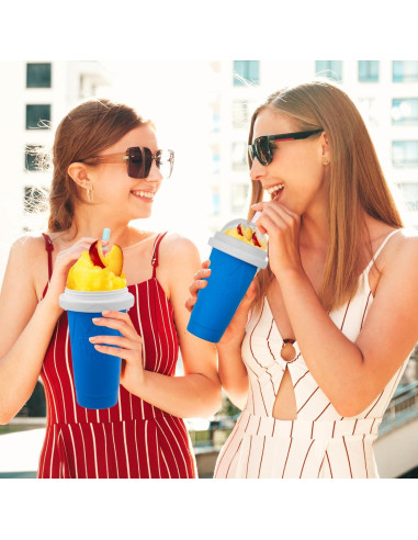 Taza Hacedora de Slushie Jairuty 350ML Azul Reutilizable