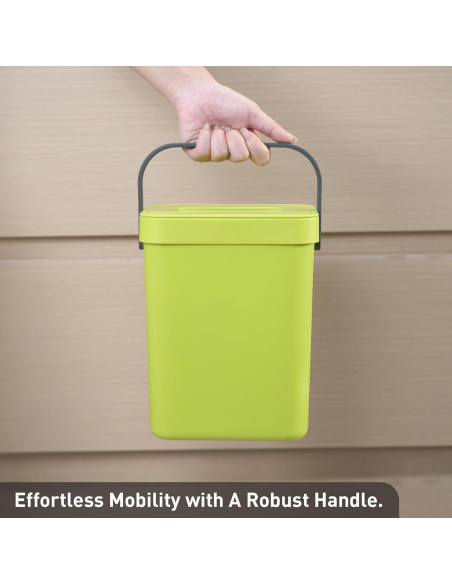 Basurero Colgante EKO 3L Verde con Tapa para Cocina