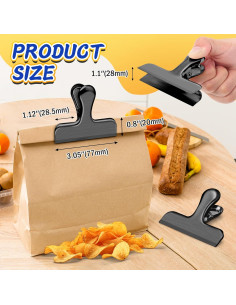 Clips de Acero Inoxidable VNDUEEY 12 Piezas 7.62 cm Negro 2