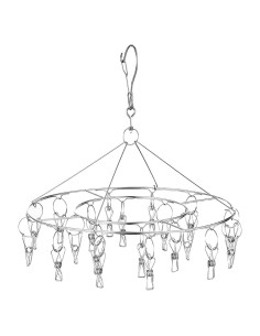 Perchero Redondo Acero Inoxidable CenYouful 20 Clips 33 cm