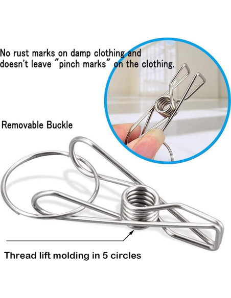 Perchero Redondo Acero Inoxidable CenYouful 20 Clips 33 cm