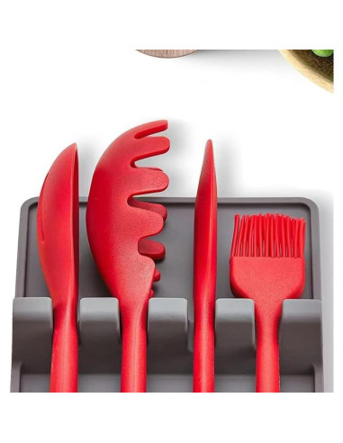 Reposaplatos de Silicona Pudaxiaaa Resistente al Calor Negro