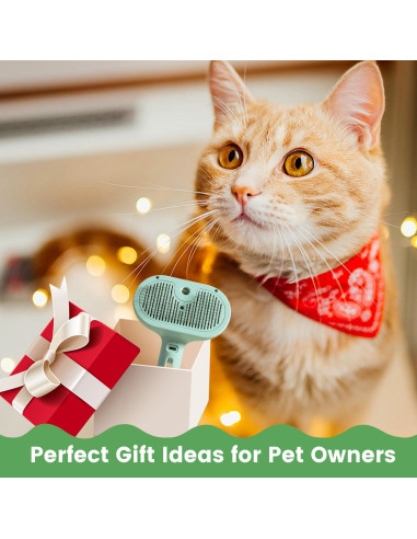 Cepillo de Vapor 3 en 1 para Gatos y Perros Verde