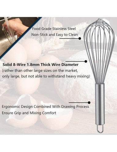 Batidores de acero inoxidable Plateau ELK, 3 piezas 20-30 cm