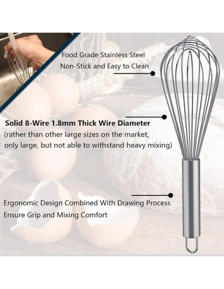 Batidores de acero inoxidable Plateau ELK, 3 piezas 20-30 cm