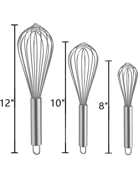 Batidores de acero inoxidable Plateau ELK, 3 piezas 20-30 cm