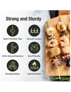 Pinchos de Bambú Natural Makerstep 15 cm - Paquete de 100 2