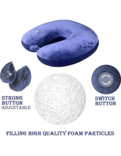 Almohada de Cuello Vibrante Hooshing UNECK LAN Azul Marino 2