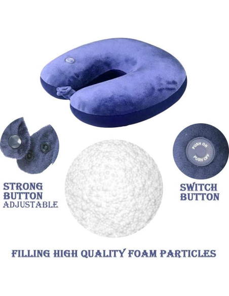 Almohada de Cuello Vibrante Hooshing UNECK LAN Azul Marino