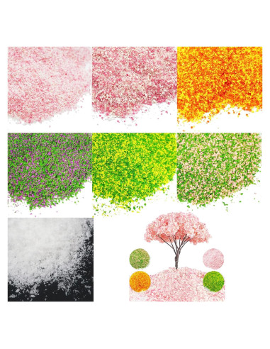 Woohome Kit de Polvo de Árbol 7 Colores para Modelos Miniatura 20g