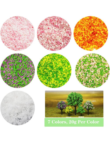 Woohome Kit de Polvo de Árbol 7 Colores para Modelos Miniatura 20g
