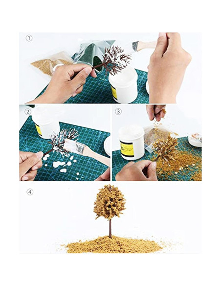 Woohome Kit de Polvo de Árbol 7 Colores para Modelos Miniatura 20g