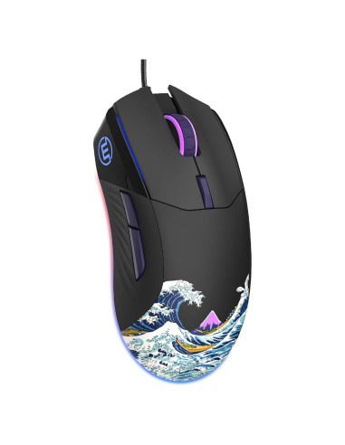 Ratón Gaming USB COSTOM G705 RGB 12000DPI 7 Botones Negro