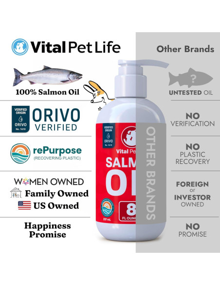 Aceite de Salmón Vital Pet Life 227 g - Omega 3 para Mascotas