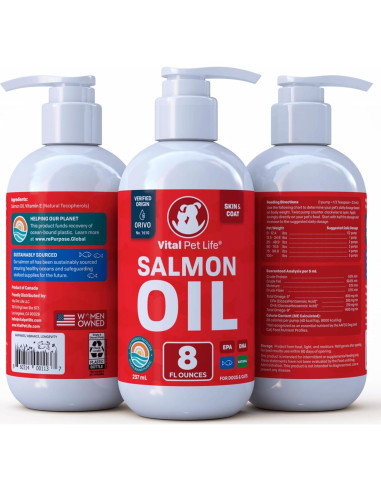 Aceite de Salmón Vital Pet Life 227 g - Omega 3 para Mascotas