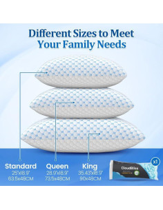 Almohada Cooling CloudBliss King Espuma Viscoelástica Ajustable 2