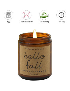 Vela Aromática de Cera de Soja Lihome 198g Manzana y Canela 2