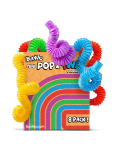 BUNMO Tubos Pop - Juguetes Sensoriales para Niños 3+ - Paquete de 8