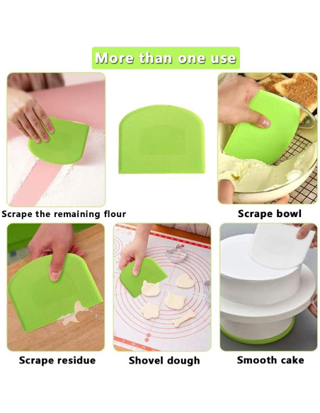 Raspador de Masa WAFJAMF 2 Pcs Grado Alimenticio Flexible