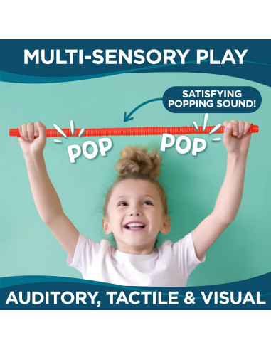 BUNMO Tubos Pop - Juguetes Sensoriales para Niños 3+ - Paquete de 8