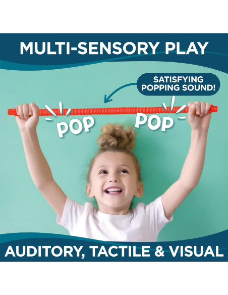 BUNMO Tubos Pop - Juguetes Sensoriales para Niños 3+ - Paquete de 8