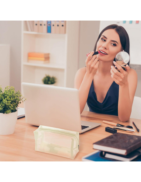 Boao 6 Bolsas de Maquillaje de Malla Organizador Beige