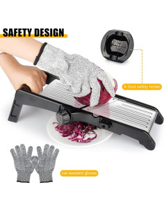 Mandolina Cortadora de Alimentos BINGBING- Acero Inoxidable 7 en 1 2