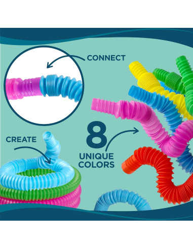 BUNMO Tubos Pop - Juguetes Sensoriales para Niños 3+ - Paquete de 8