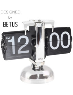 Reloj de Mesa Betus Flip Retro Mecánico Digital 20.3x16.5cm Negro 2