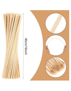 300 Palitos de Bambú 40 cm WSICSE para Asar y Manualidades 2
