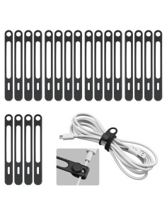 20 Sujetadores de Cable de Silicona Reutilizables Kanemc