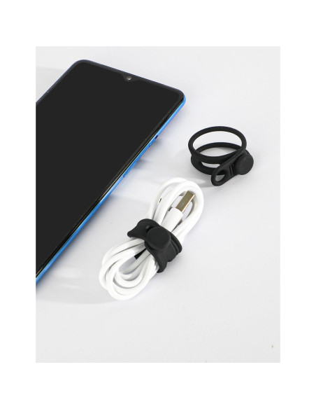 20 Sujetadores de Cable de Silicona Reutilizables Kanemc