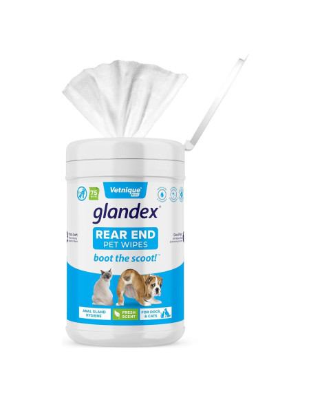 Toallitas Glandex Vetnique Labs 75ct para Perros y Gatos