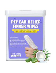 Toallitas para Oídos de Perro Lisveory 100 Pcs Suaves y Naturales