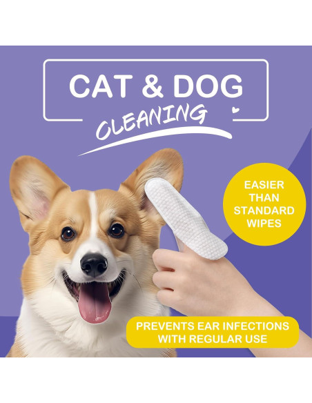 Toallitas para Oídos de Perro Lisveory 100 Pcs Suaves y Naturales