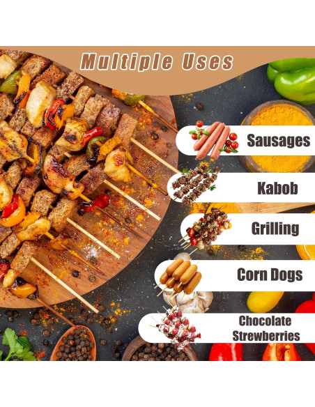 300 Palitos de Bambú 40 cm WSICSE para Asar y Manualidades