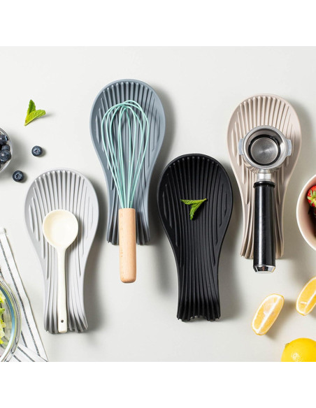 Soporte para cuchara de cocina Gzummer silicona antideslizante