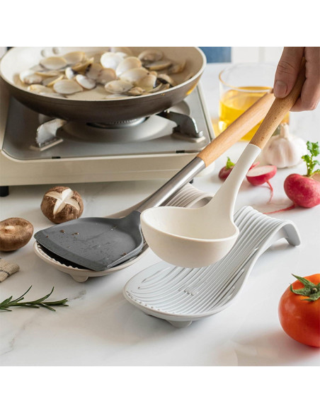Soporte para cuchara de cocina Gzummer silicona antideslizante