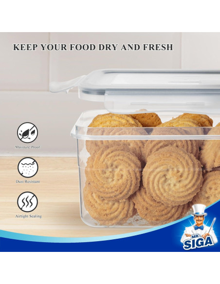 MR.SIGA Juego de 12 Contenedores de Almacenamiento Herméticos 2.7L