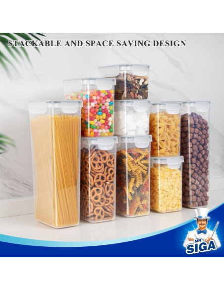 MR.SIGA Juego de 12 Contenedores de Almacenamiento Herméticos 2.7L