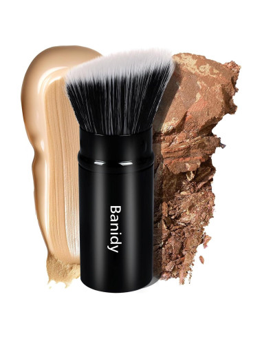 Brocha Kabuki Retráctil Banidy para Maquillaje - Vegana y Portátil