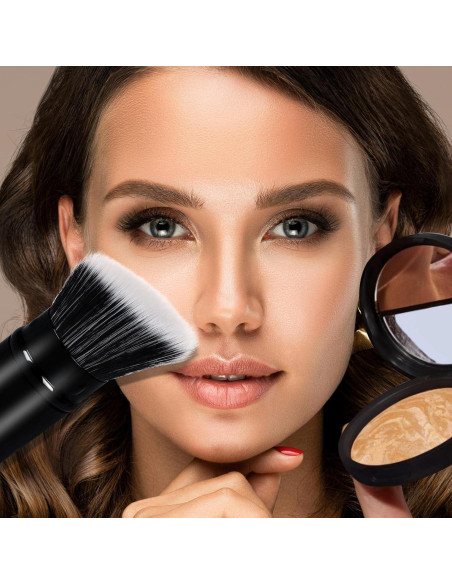 Brocha Kabuki Retráctil Banidy para Maquillaje - Vegana y Portátil