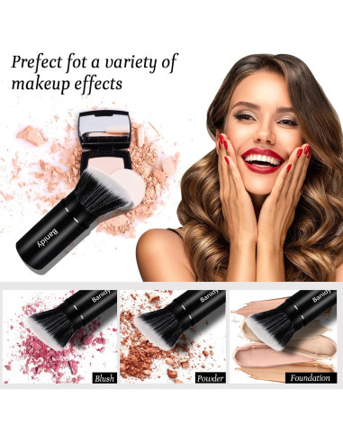 Brocha Kabuki Retráctil Banidy para Maquillaje - Vegana y Portátil