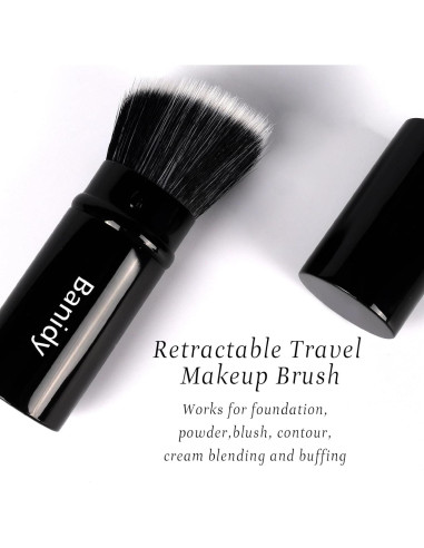 Brocha Kabuki Retráctil Banidy para Maquillaje - Vegana y Portátil