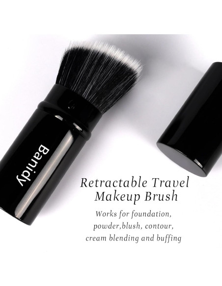Brocha Kabuki Retráctil Banidy para Maquillaje - Vegana y Portátil