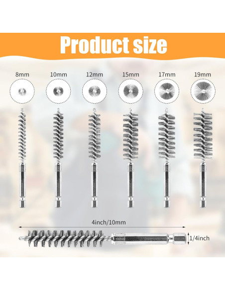 Juego de cepillos de limpieza AOKLIT 6 piezas acero inoxidable