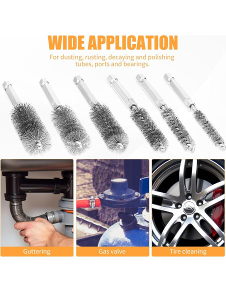 Juego de cepillos de limpieza AOKLIT 6 piezas acero inoxidable