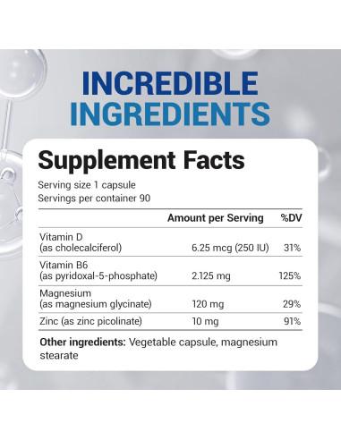 Suplemento de Magnesio Glicinato Dr. Berg 90 Caps - Alivio Estrés