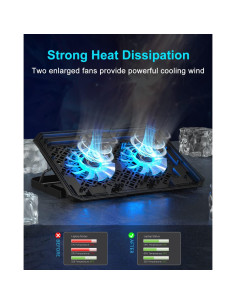 Base de Enfriamiento para Laptop KeiBn S039 2 Ventiladores 10-15.6" 2