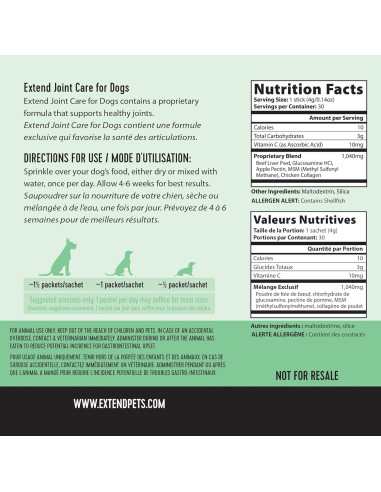 Suplemento Articular Extend para Perros - Glucosamina y MSM